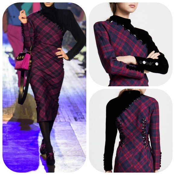 Marc Jacobs Embellished tartan wool Runway dress - Picture 16 of 17